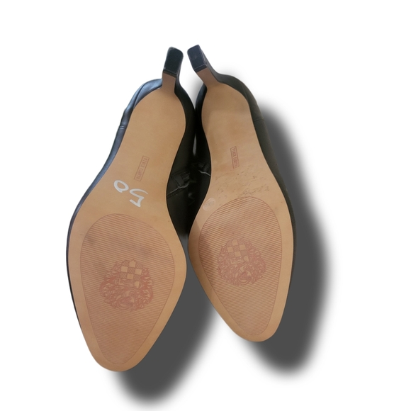 πΏVince Camuto Women's 9.5 M Black Leather 3 Inch Heeled Boots, Like New - Picture 8 of 10